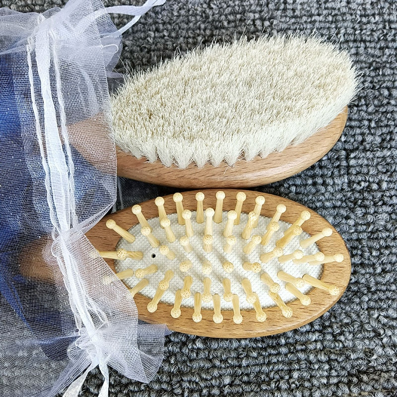 Personalized Baby Gift Newborn Hair Brush and Comb, Baby Keepsake Wood Bristle Toddler Comb Baby Shower Gift