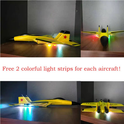 RC Plane SU-35 With LED Lights Remote Control Flying Model Glider Aircraft 2.4G Fighter Hobby Airplane EPP Foam Toys Kids Gift