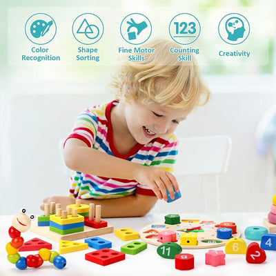 Montessori Baby Toys Educational Wooden Puzzle Games Baby Development Toys Education Child Puzzle Toys For Children 1 2 3 Years