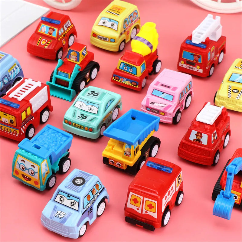 Mini Car Model Toy Pull Back Car Toys Engineering Vehicle Fire Truck Kids Inertia Cars Boy Toys Diecasts Toy for Children Gift