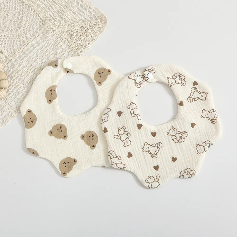 Baby Bibs Baby Feeding Bibs 6 Layers Cotton Petal Infants Print Crepe Saliva Towel Newborn Toddler Soft Burp Cloth Kid Bib
