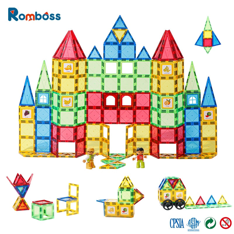 Romboss Magnetic Designer Construction Set Plastic Magnetic Sheet Construction Building Puzzle Boys Girls Children Toys Gifts