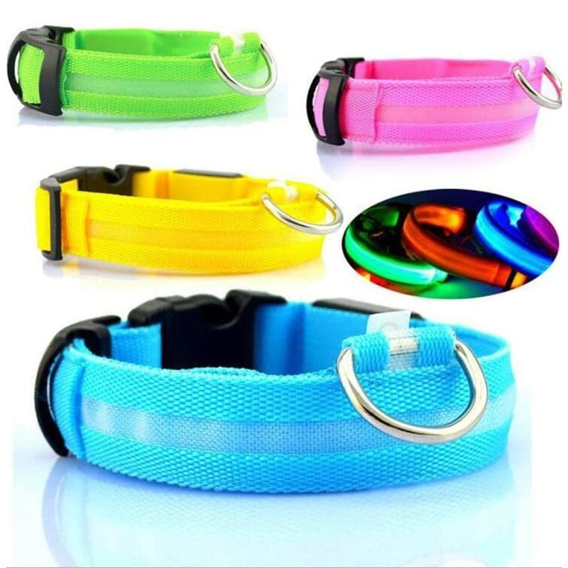 LED Glowing Dog Collars Rechargeable Waterproof Luminous Collar Adjustable Dog Night Light Collar Pet Dog Safety Necklace