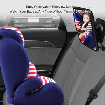Car Back Seat 360 Rotation Facing Mirror Rear Rearview Convex Monitor Infant Headrest Baby Car Wide Angle Rear View Accessories